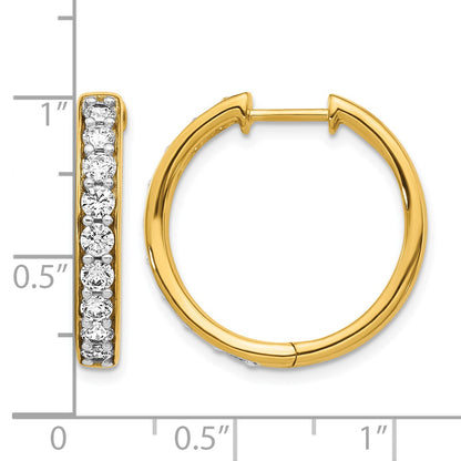 14k 1.25 carat Diamond Hinged Hoop Earrings