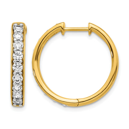 14k 1.25 carat Diamond Hinged Hoop Earrings