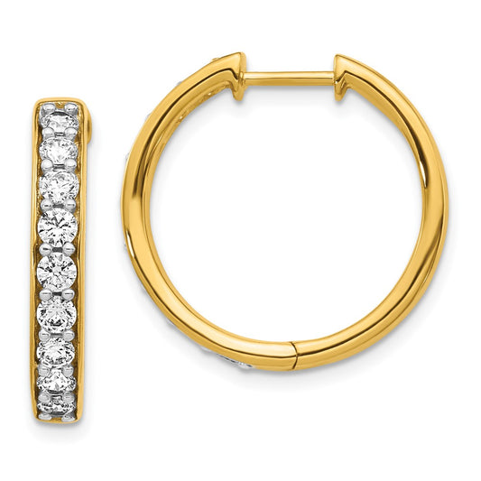 14k Diamond Hinged Hoop Earrings