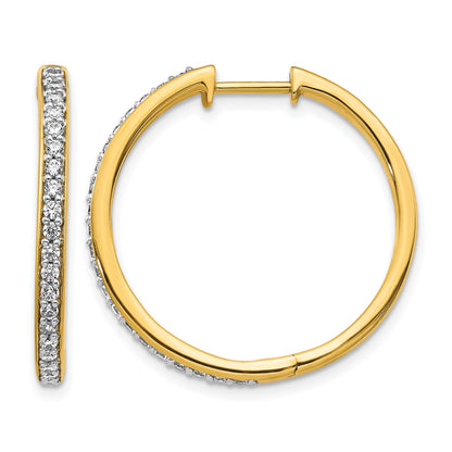 14k 1/2 carat Diamond Hinged Hoop Earrings