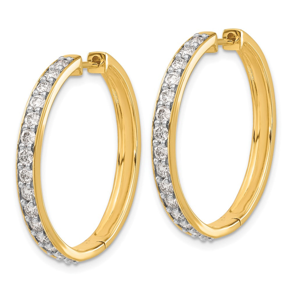 14k Diamond Hinged Hoop Earrings