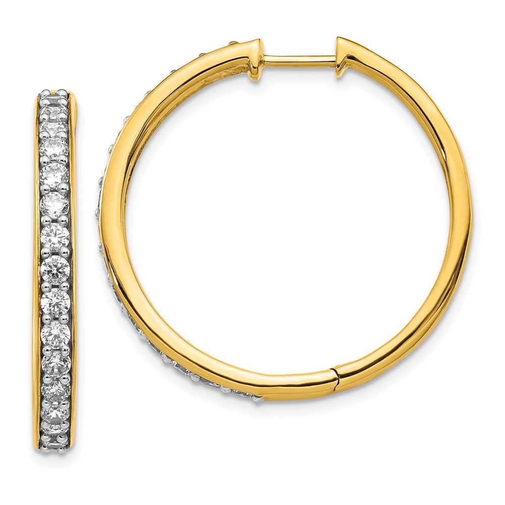 14k Diamond Hinged Hoop Earrings