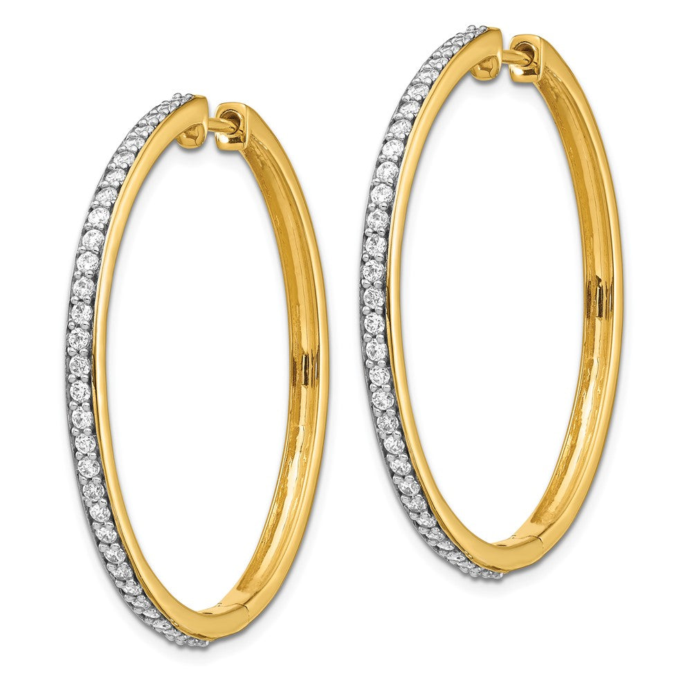 14k Diamond Hinged Hoop Earrings