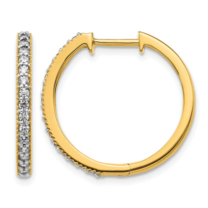 14k 1/3 carat Diamond Milgrain Hinged Hoop Earrings