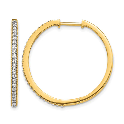 14k 1/2 carat Diamond Milgrain Hinged Hoop Earrings