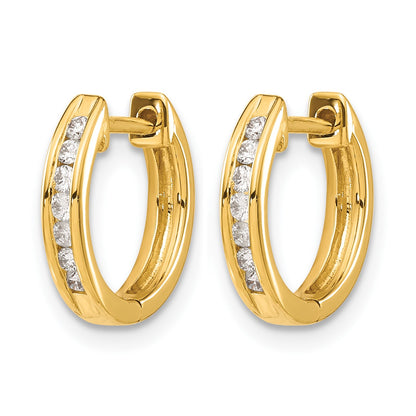 14k 1/5 carat Diamond Channel-set Hinged Hoop Earrings