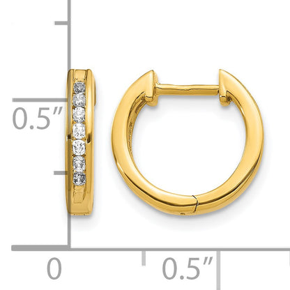 14k 1/4 carat Diamond Channel-set Hinged Hoop Earrings