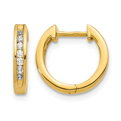 14k 1/4 carat Diamond Channel-set Hinged Hoop Earrings