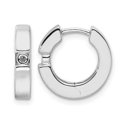 14k White Gold (Holds 2-2.7mm Round) Hinged Hoop Earring Mountings