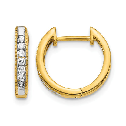 14k 1/5 carat Diamond Channel-set Hinged Hoop Earrings