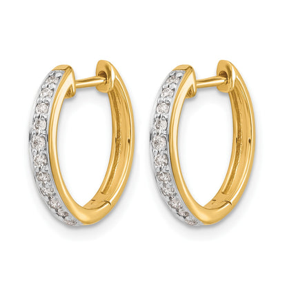 14k 1/4 carat Diamond Complete Hinged Hoop Earrings