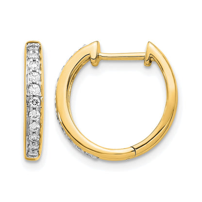 14k 1/4 carat Diamond Complete Hinged Hoop Earrings