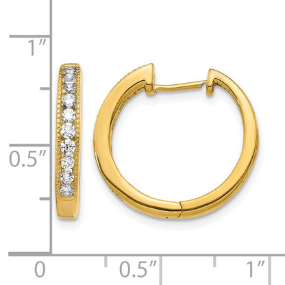 14k 1/2 carat Diamond Channel-set Hinged Hoop Earrings