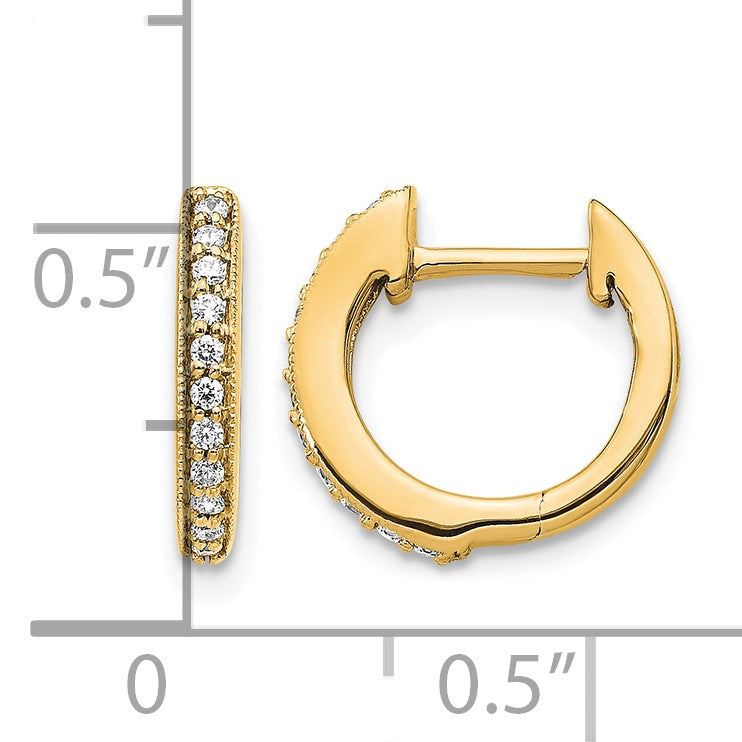 14k 1/8 carat Diamond Hinged Hoop Earrings