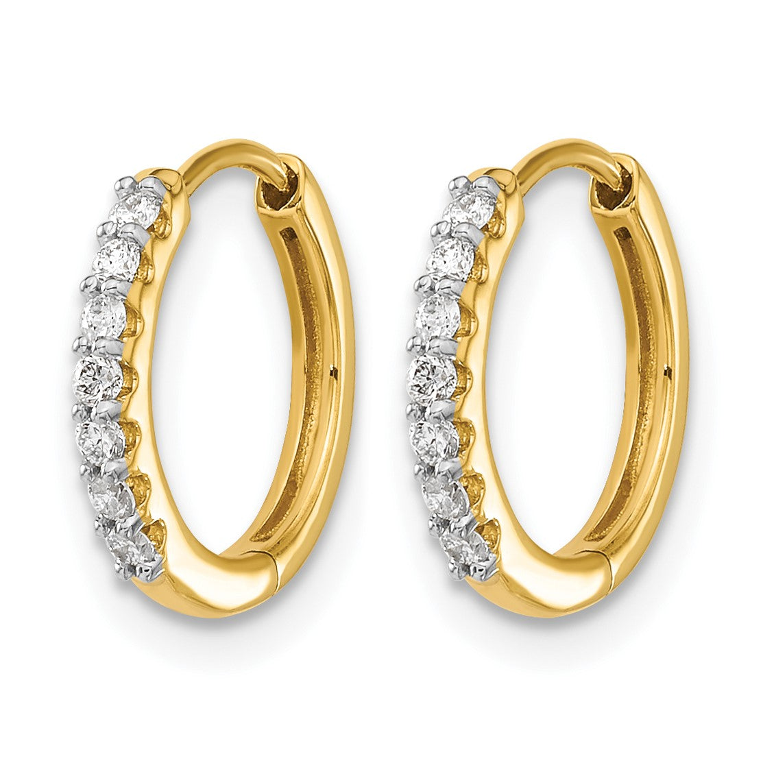 14k 1/6 carat Diamond Hinged Hoop Earrings