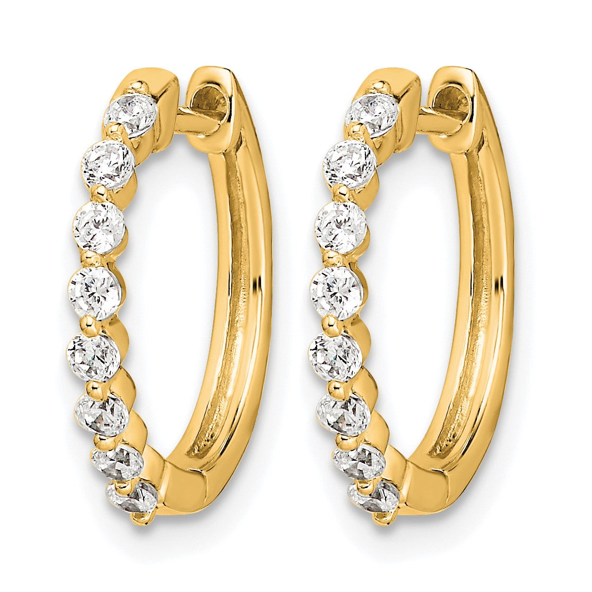 14k 1/3 carat Diamond Hinged Hoop Earrings