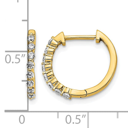 14k 1/3 carat Diamond Hinged Hoop Earrings