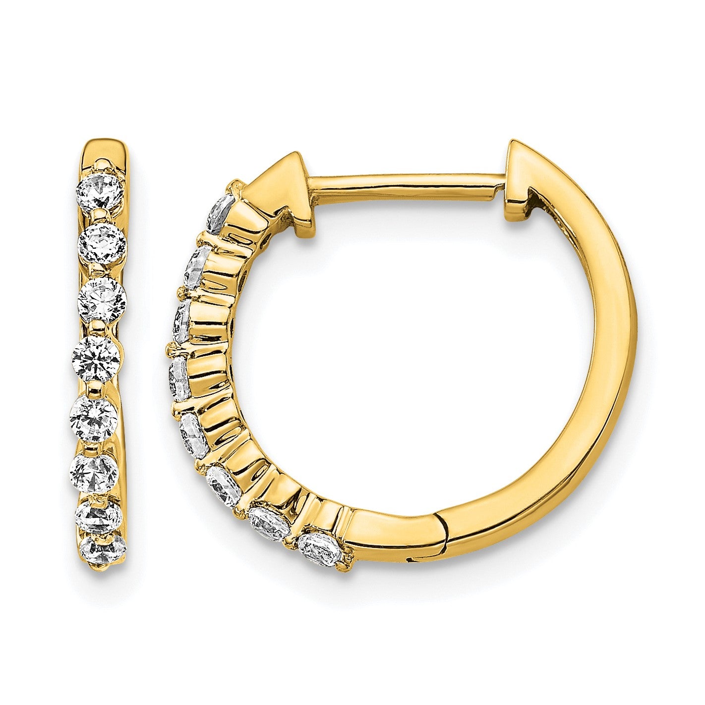 14k 1/3 carat Diamond Hinged Hoop Earrings