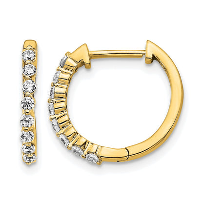 14k 1/3 carat Diamond Hinged Hoop Earrings