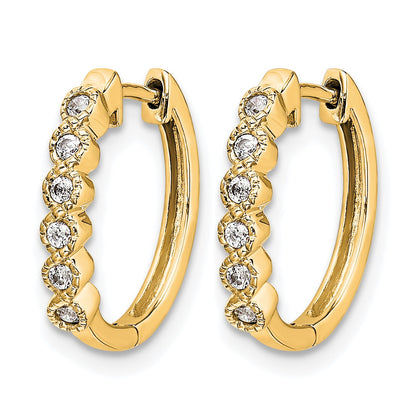 14k 1/8 carat Diamond Hinged Hoop Earrings