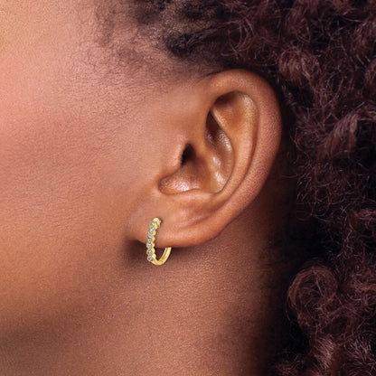 14k 1/8 carat Diamond Hinged Hoop Earrings