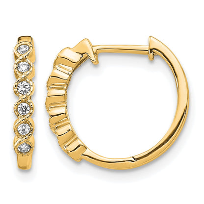 14k 1/8 carat Diamond Hinged Hoop Earrings
