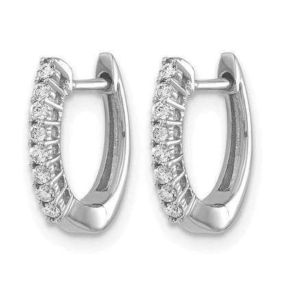 14k White Gold 1/6 carat Diamond Hinged Hoop Earrings