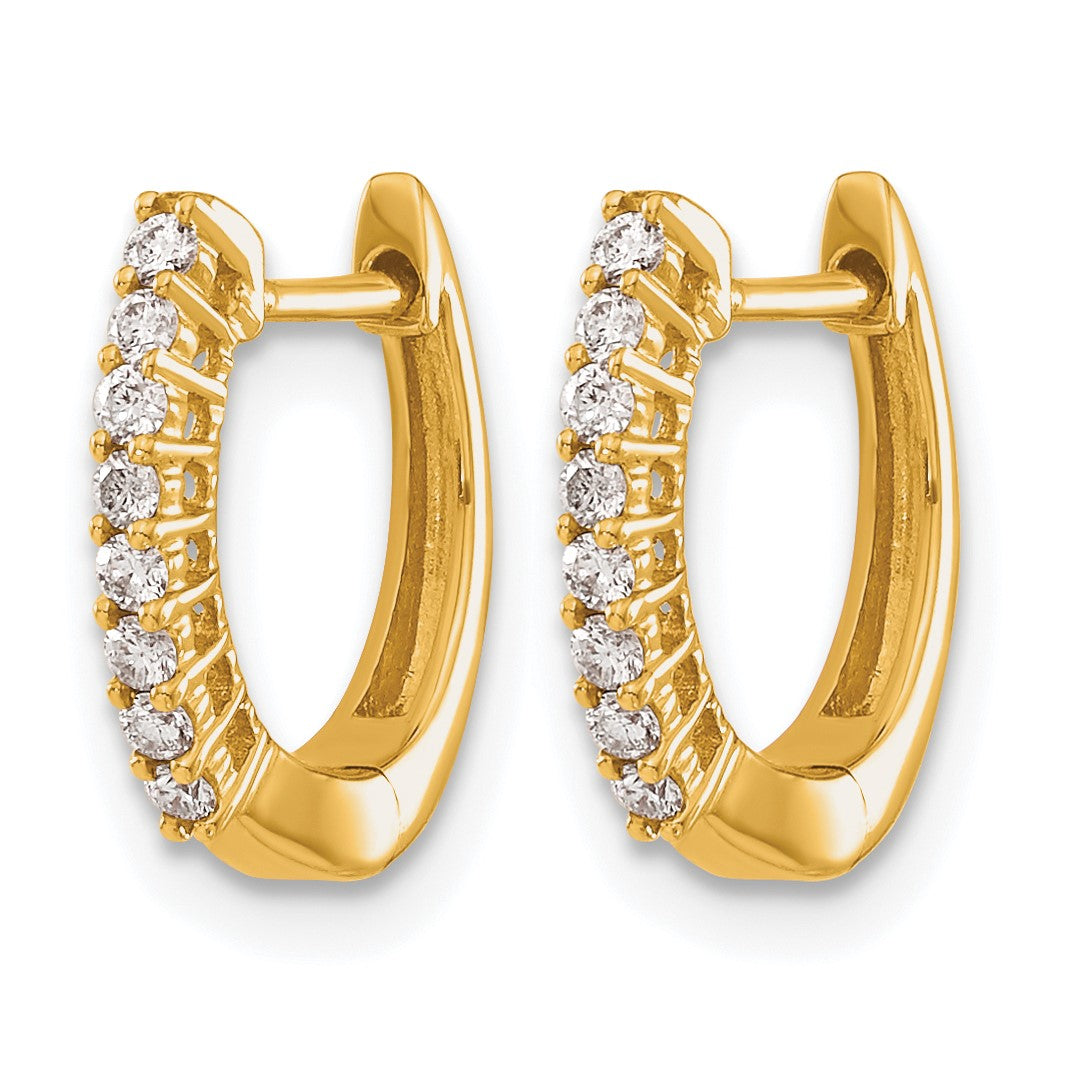 14k 1/6 carat Diamond Hinged Hoop Earrings