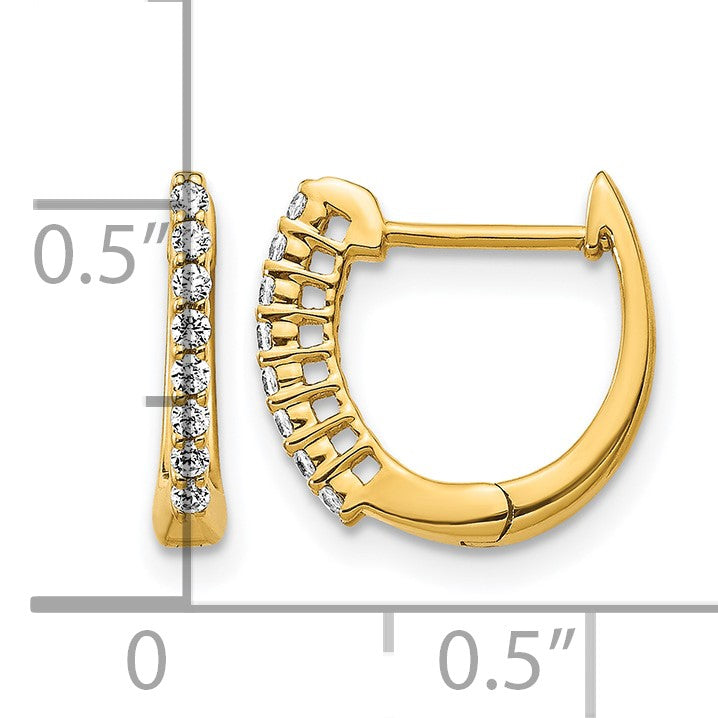 14k 1/6 carat Diamond Hinged Hoop Earrings
