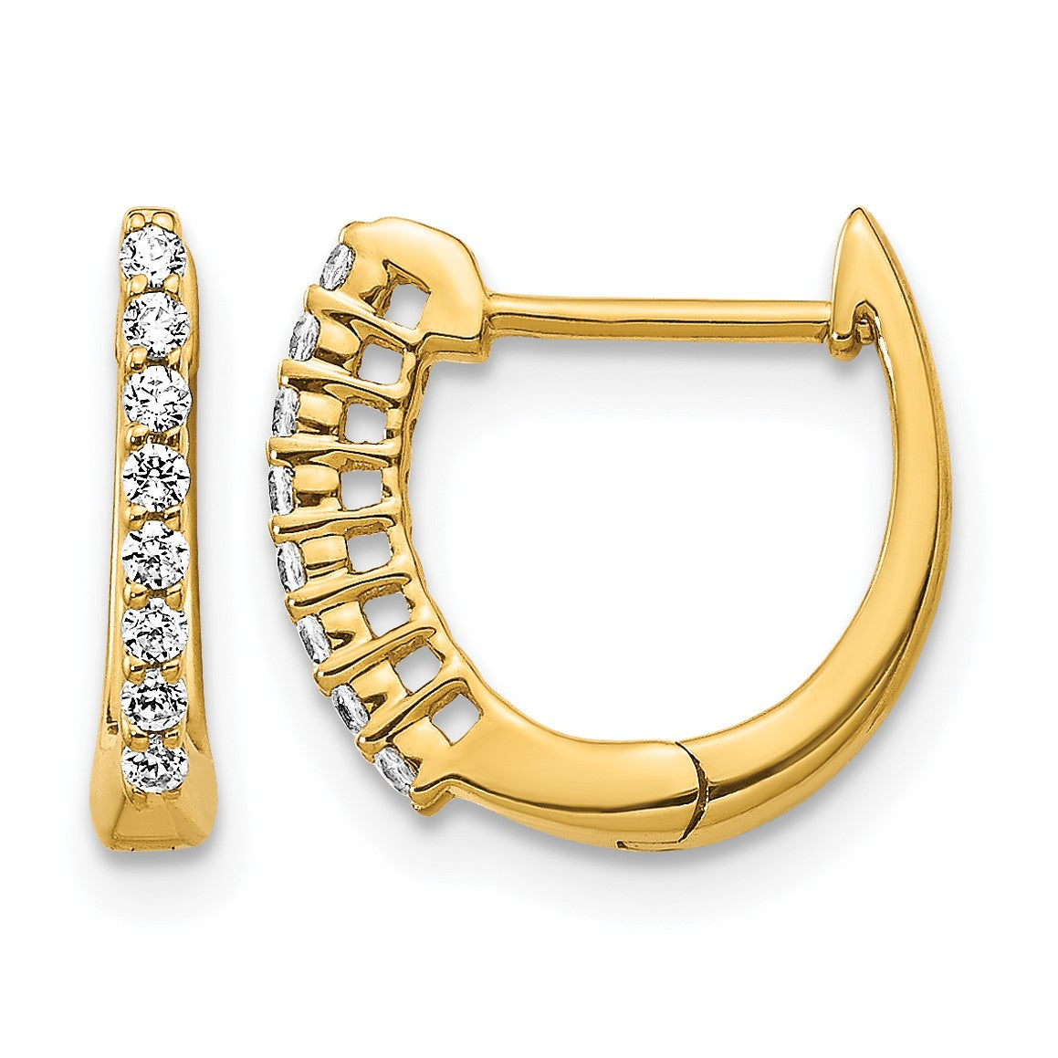 14k 1/6 carat Diamond Hinged Hoop Earrings
