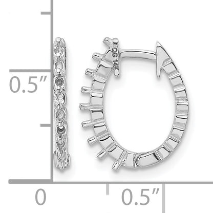 14k White Gold (Holds 16-1.5mm Round) Hinged Hoop Earring Mountings