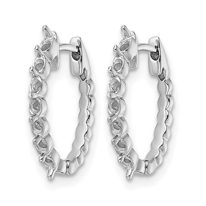 14k White Gold (Holds 14-2.0mm Round) Hinged Hoop Earring Mountings