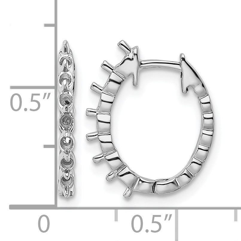 14k White Gold (Holds 14-2.0mm Round) Hinged Hoop Earring Mountings