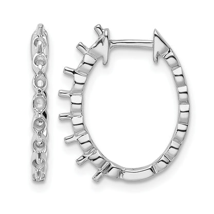 14k White Gold (Holds 14-2.3mm Round) Hinged Hoop Earring Mountings