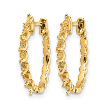 14k (Holds 14-2.3mm Round) Hinged Hoop Earring Mountings