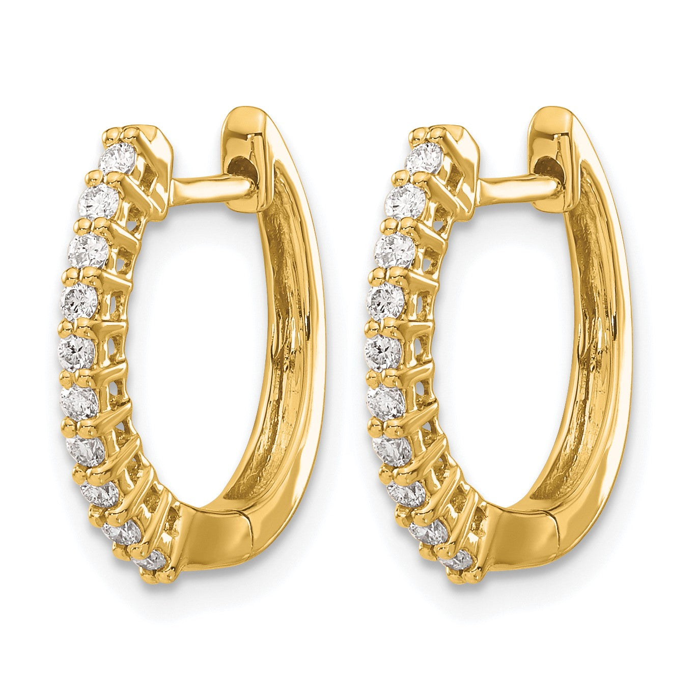 14k 1/4 carat Diamond Hinged Hoop Earrings