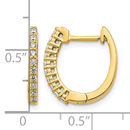 14k 1/4 carat Diamond Hinged Hoop Earrings