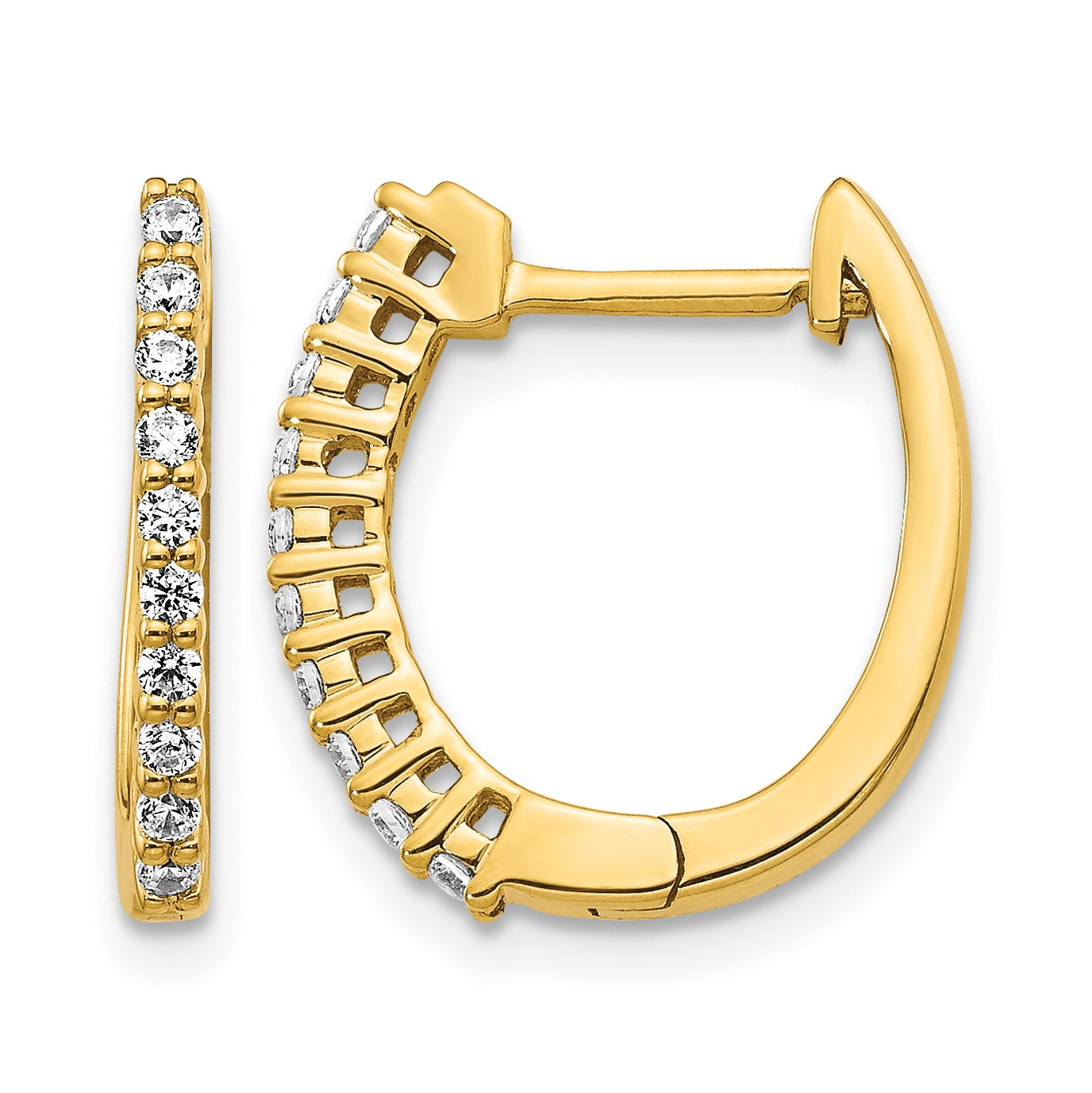 14k 1/4 carat Diamond Hinged Hoop Earrings