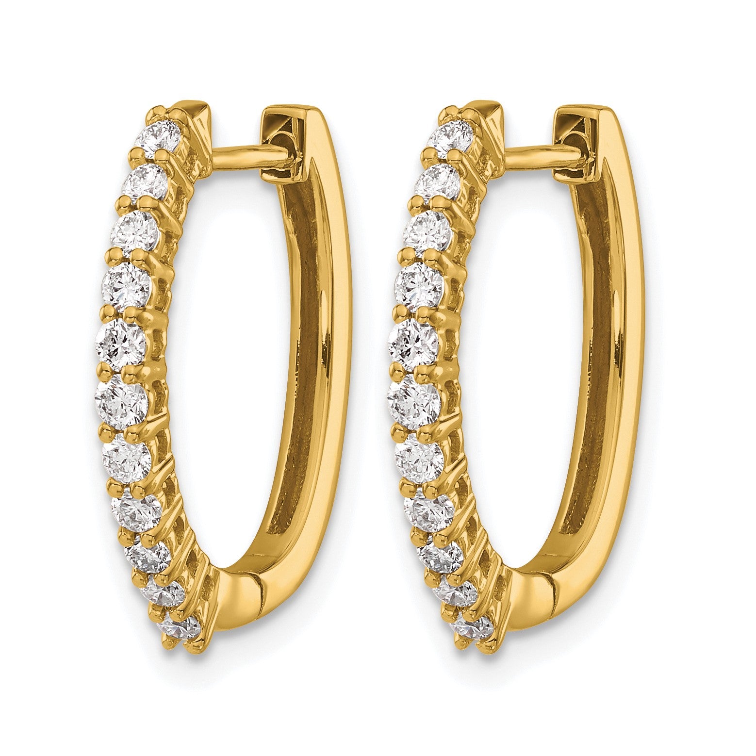 14k 1/2 carat Diamond Hinged Hoop Earrings