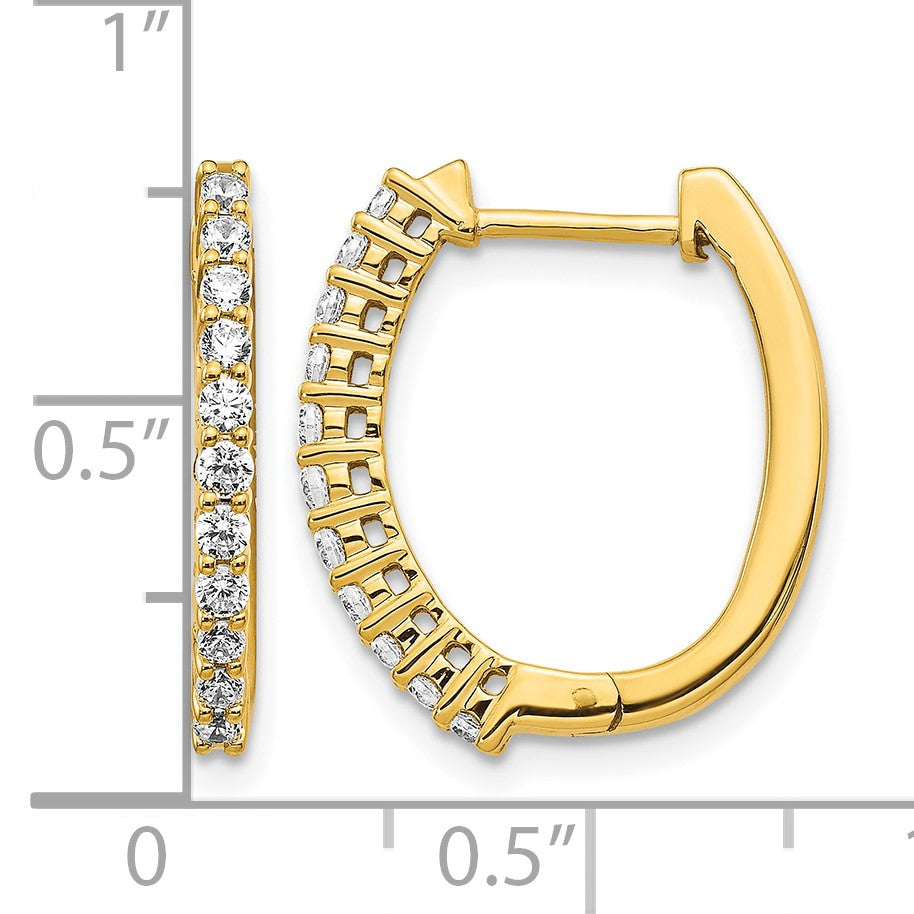 14k 1/2 carat Diamond Hinged Hoop Earrings