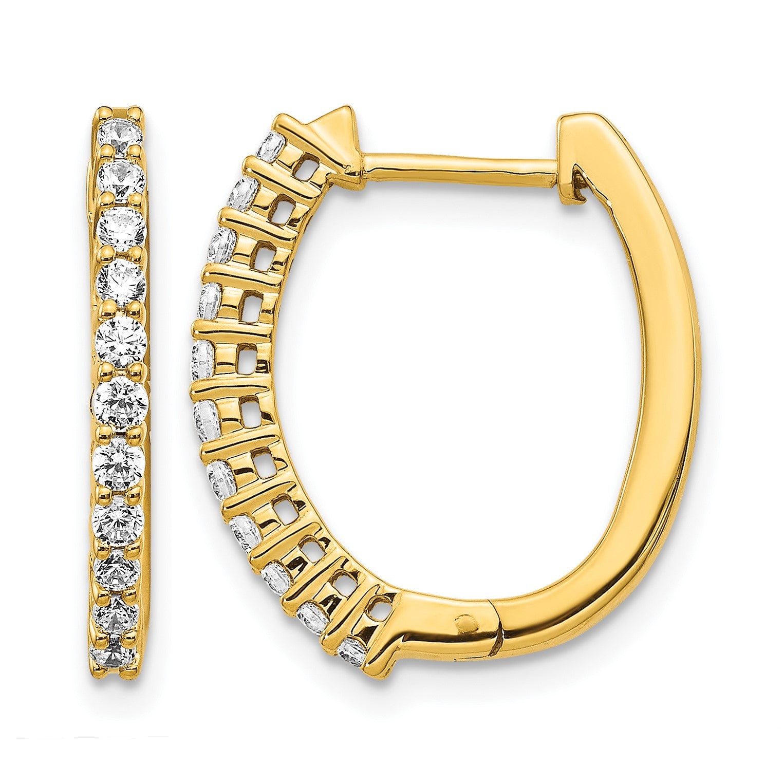 14k 1/2 carat Diamond Hinged Hoop Earrings