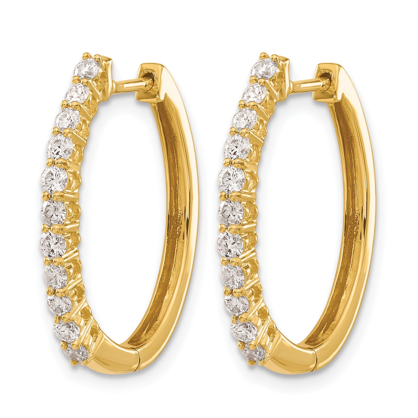 14k 3/4 carat Diamond Hinged Hoop Earrings