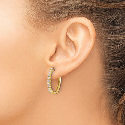 14k 3/4 carat Diamond Hinged Hoop Earrings