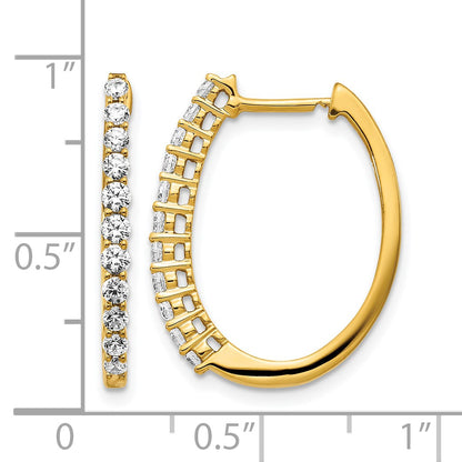 14k 3/4 carat Diamond Hinged Hoop Earrings