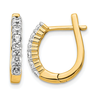 14k 1/2 carat Diamond Hinged Hoop Earrings