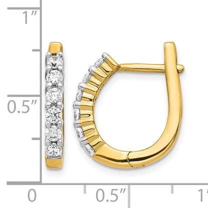 14k 3/4 carat Diamond Hinged Hoop Earrings