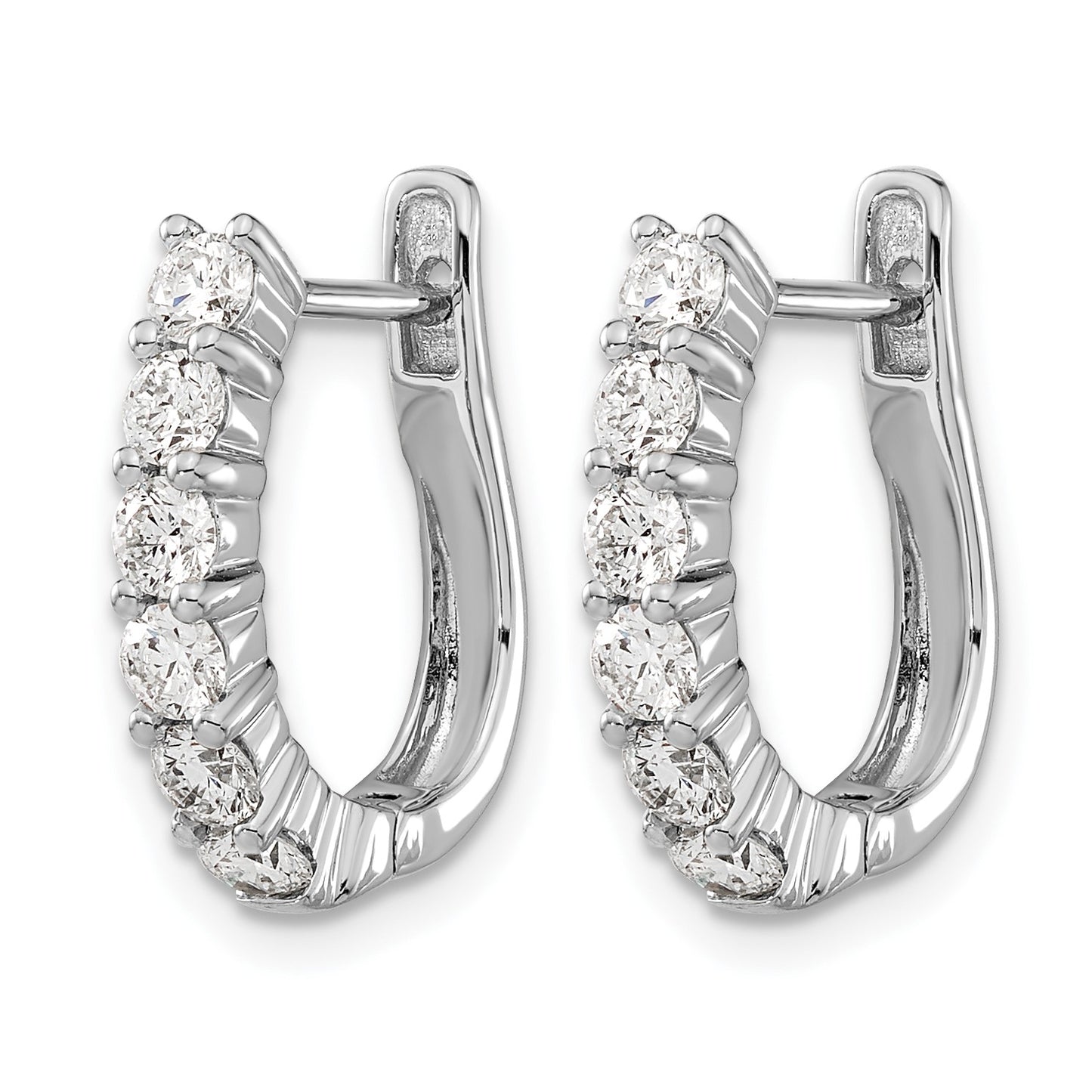 14k White Gold (Holds 12-2.8mm Round) Hinged Hoop Earring Mtgs Only, No dias.
