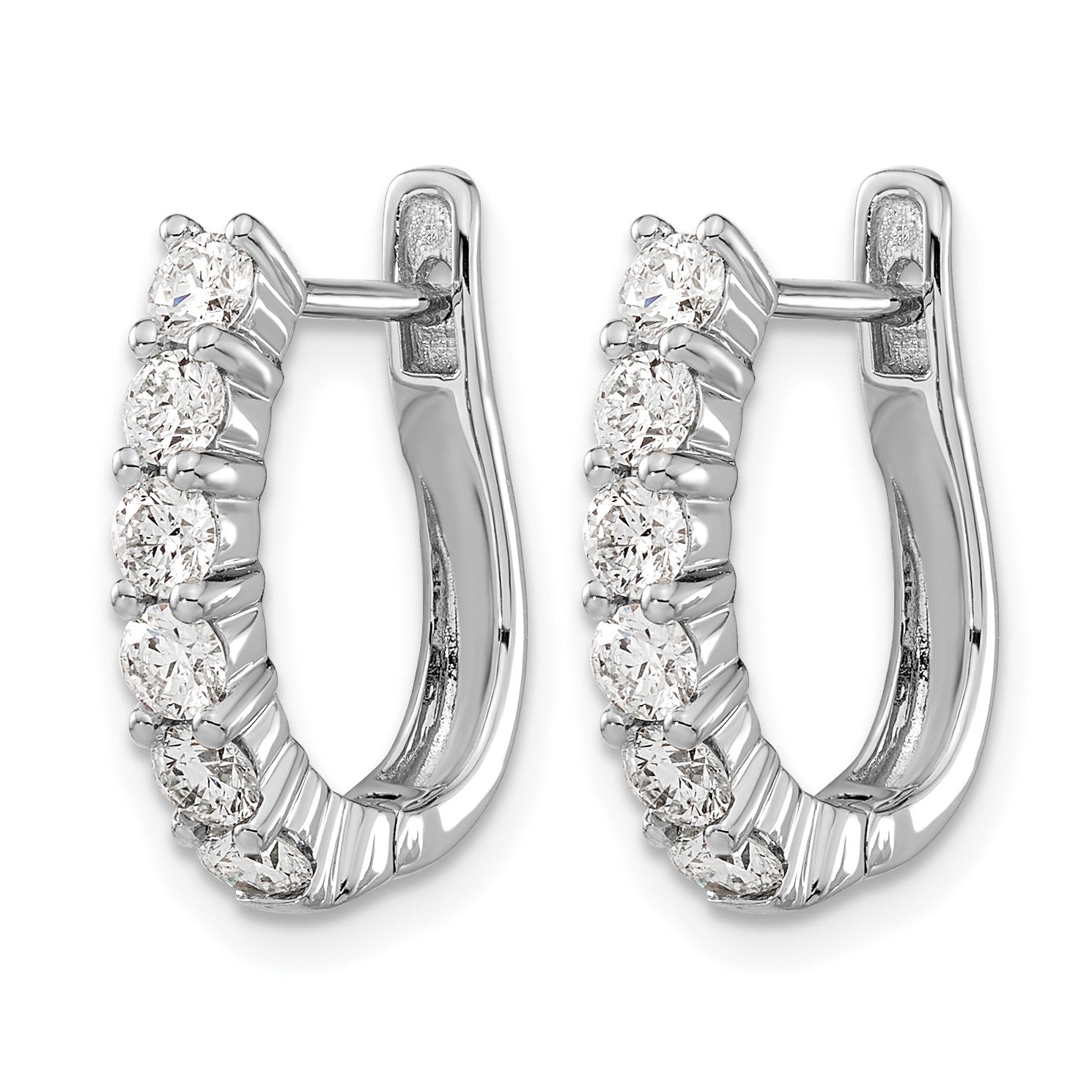 14k White Gold (Holds 12-2.8mm Round) Hinged Hoop Earring Mtgs Only, No dias.