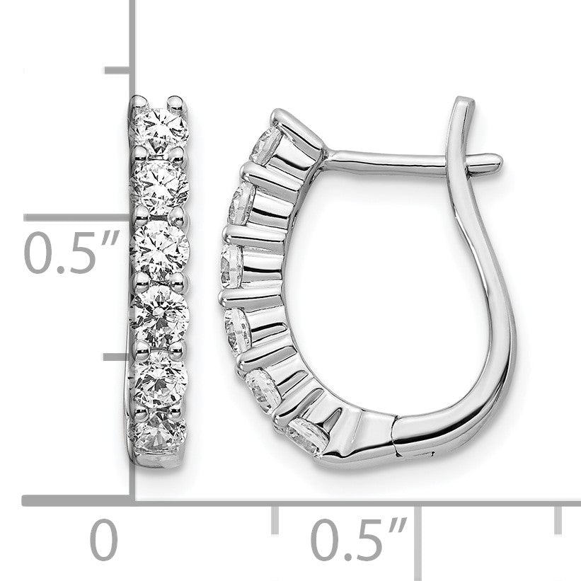 14k White Gold (Holds 12-2.8mm Round) Hinged Hoop Earring Mtgs Only, No dias.