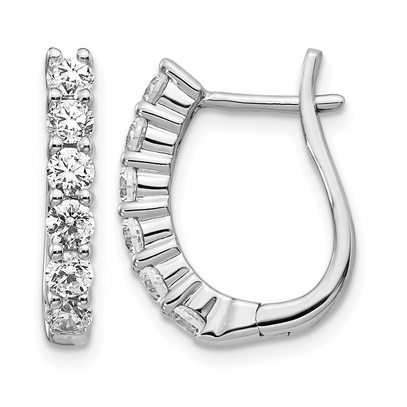 14k White Gold (Holds 12-2.8mm Round) Hinged Hoop Earring Mtgs Only, No dias.